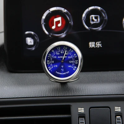 Blue Thermometer Автомобильный орнамент, креативные светящиеся часы, термометр, модный Автомобильный интерьер, цифровой указатель, часы, украшения, аксессуары - Название цвета: Blue Thermometer