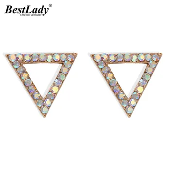 

Best Lady Fashion AB Color Triangle Stud Earrings for Women Luxury Shiny Round Drop Earrings Accessories Jewelry Gifts Party Hot