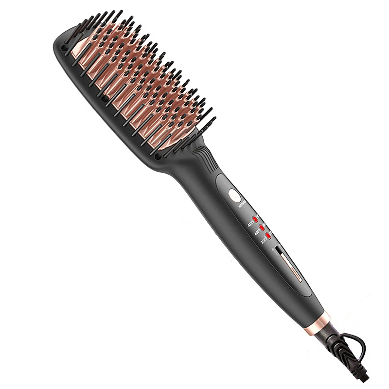 

Greenfairy Salon Infrared Electric Hair Brush Fast Hair Straightener Comb Anti-scald Electric Comb Irons Auto Hair Brush