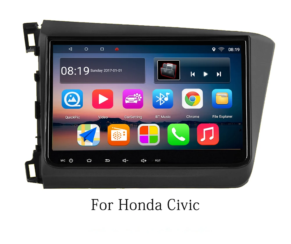 Flash Deal 10.1" Quad-core  Android 8.1 Car GPS radio Navigation for Honda Civic 2012-2013 with 4G/Wifi,DVR,mirror link 0