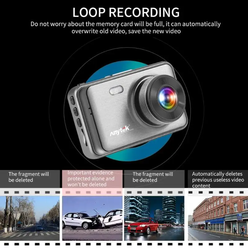 Anytek X31 1080P FHD Автомобильная dvr камера 3," lcd Видео рекордер ADAS Dash Cam номерной знак распознавание номера видеорегистратор ночного видения
