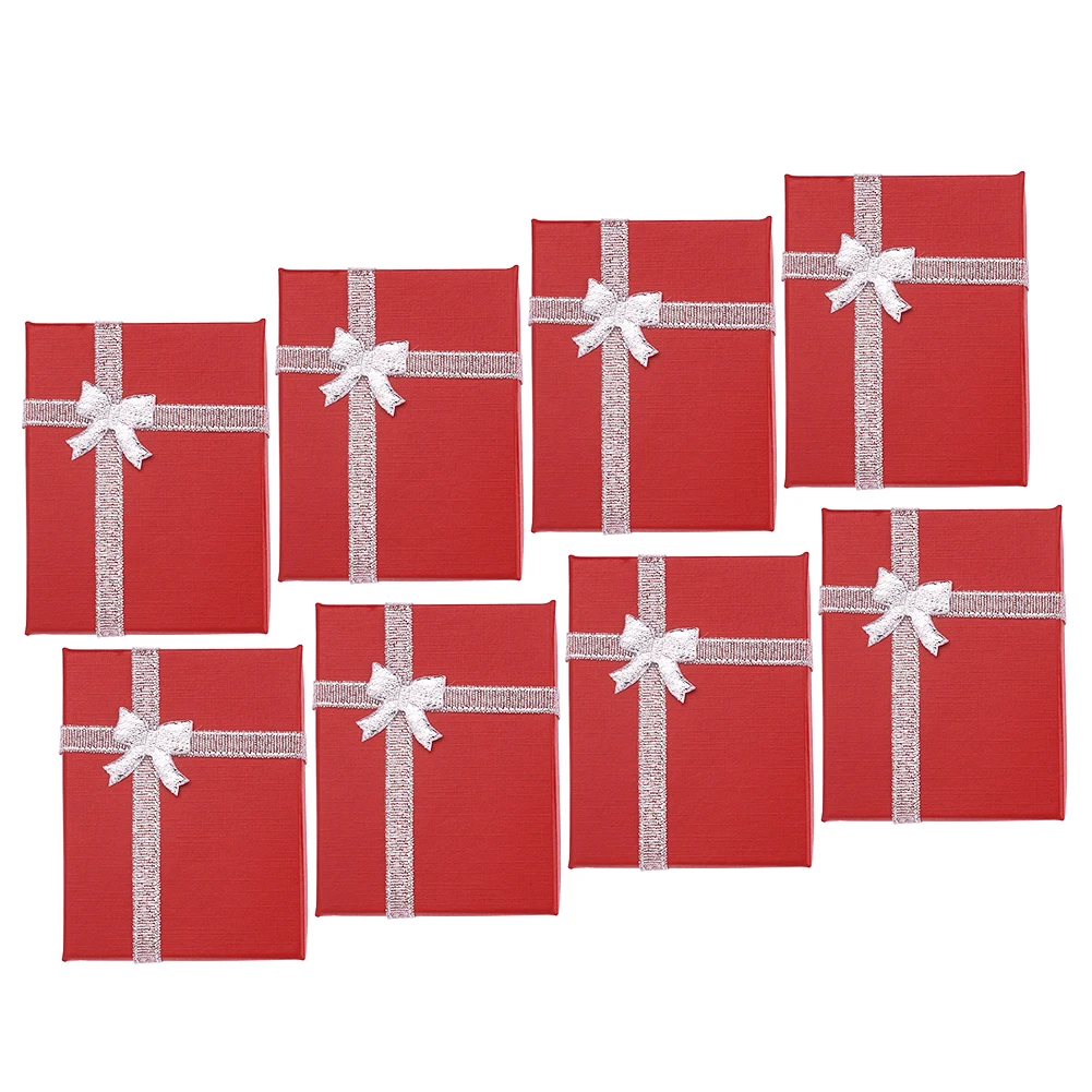 pandahall 12pcs Jewelry Set Box Square Gift Box with Bowknot For Necklaces Earrings Rings Packaging Mixed Color 9x9x3cm 9x7x3cm