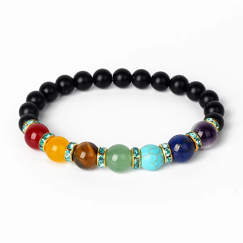 Natural Hematite 7 Chakra Bracelets Men Reiki Energy Stone Weight Loss Yoga Bracelet Slimming Woman Health Care Therapy Jewelry