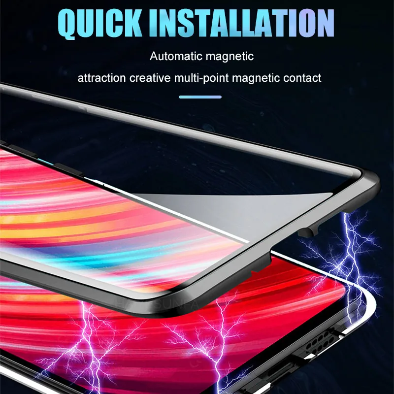 360 металлический магнитный чехол для телефона Xiaomi Redmi 8 8A Note 8 7 K20 Pro Полное покрытие стеклянная крышка для Xiaomi 9 9e 9T CC9e Fliq чехол s
