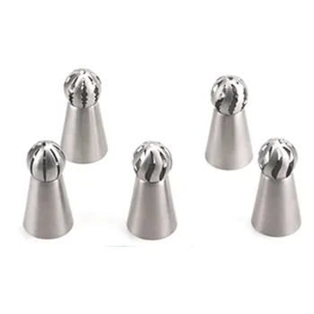 

5 Styles Russian Piping Nozzle Sphere Ball Icing Confectionary Pastry Tips Sugar Craft Cupcake Decorator Kitchen Bakeware Tools