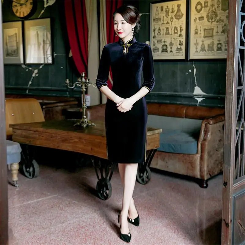 Традиционный, для китаянок платье Cheongsam тонкое сексуальное платье Ципао с цветами китайское свадебное платье Vestidos Размеры M-4XL