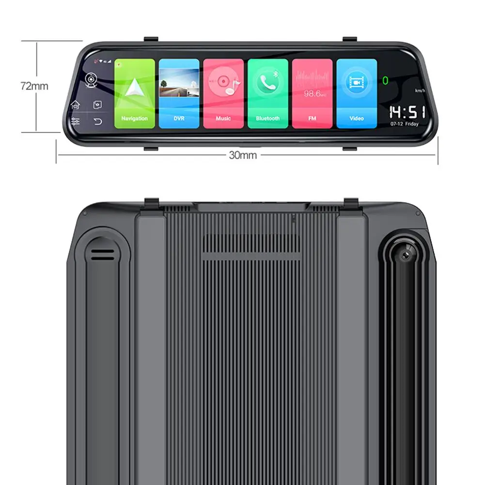 9,66 дюймов Dash Cam ADAS Wi-Fi Двойная Запись видео 1080P 4G Android 8,1 объектив RAM2G ROM16G gps навигация вождения рекордер