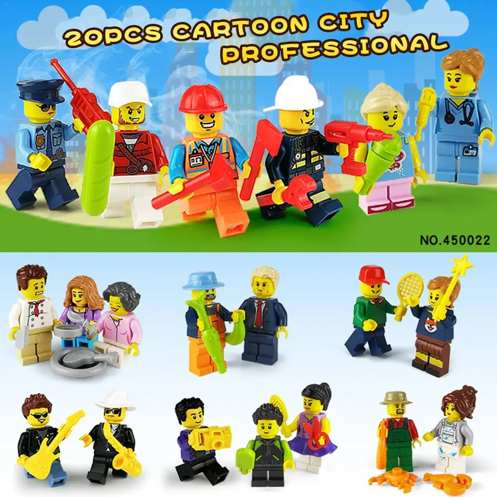 20 шт. строительные блоки кукла расческа мороженое Кукла мультфильм Город