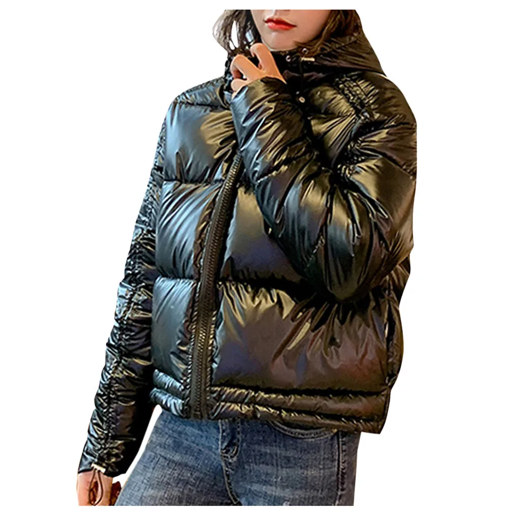 Женские черные куртки для катания на лыжах, Женская Повседневная Верхняя одежда с капюшоном, женская зимняя куртка с хлопковой подкладкой, пальто, теплая утолщенная уличная одежда - Цвет: Черный