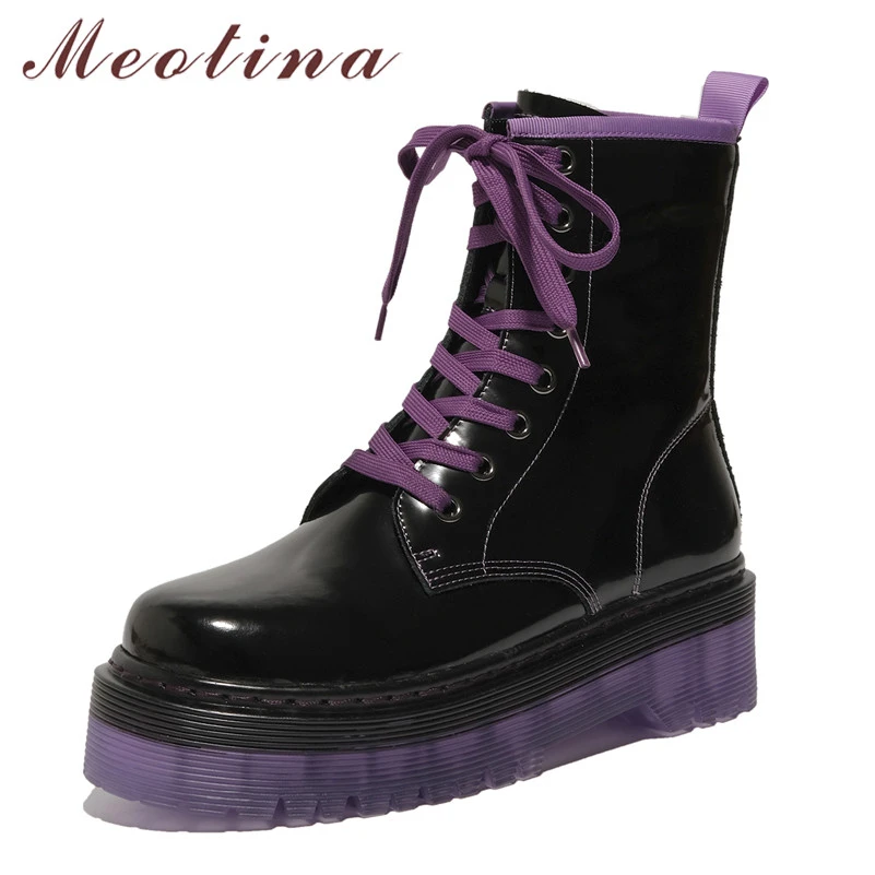 flat leather lace up ankle boots