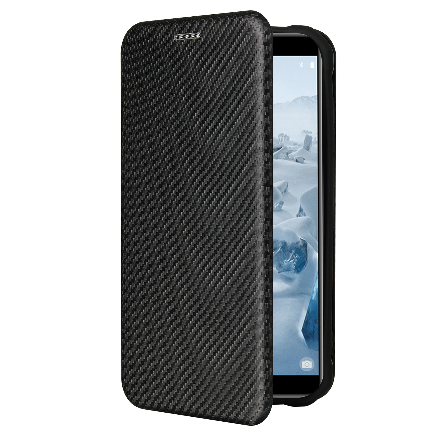 Oukitel WP5 Pro Case Carbon Fiber Flip Leather Case for Oukitel WP5 WP 5 Pro Business Magnetic Wallet Card Slot