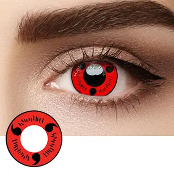 

Sharingan Halloween Contacts for Naruto Cosplay Red Eyes Colored Beautiful Pupil Contact Lens for Halloween Cartoon Character