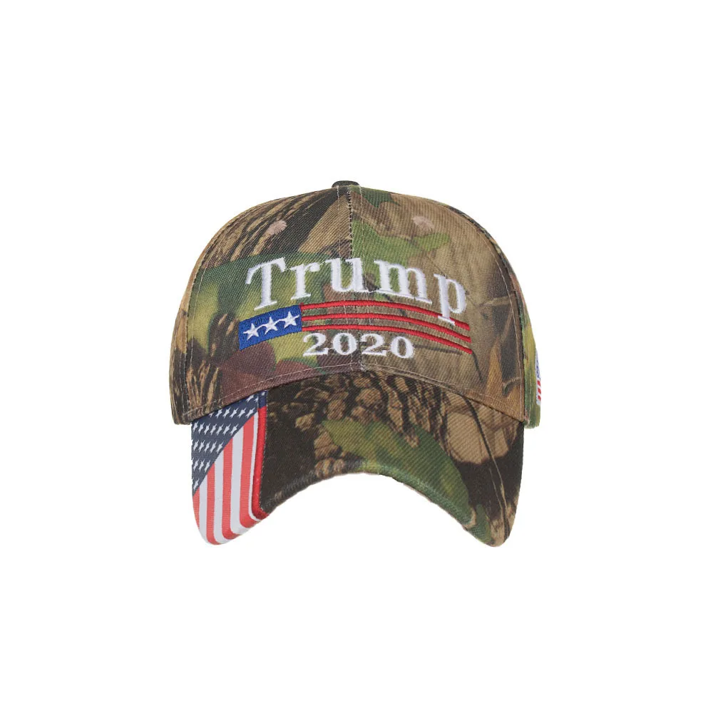 Много красивых Бейсбольных Кепок с вышитыми буквами Трампа и американским национальным флагом камуфляжной расцветки, специальная бейсбольная кепка Langpu B645