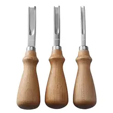3 boyutu pratik deri el sanatları kenar Beveler Skiving Beveling bıçak DIY kesme el sanatları aracı ahşap saplı A4mm A6mm a8mm