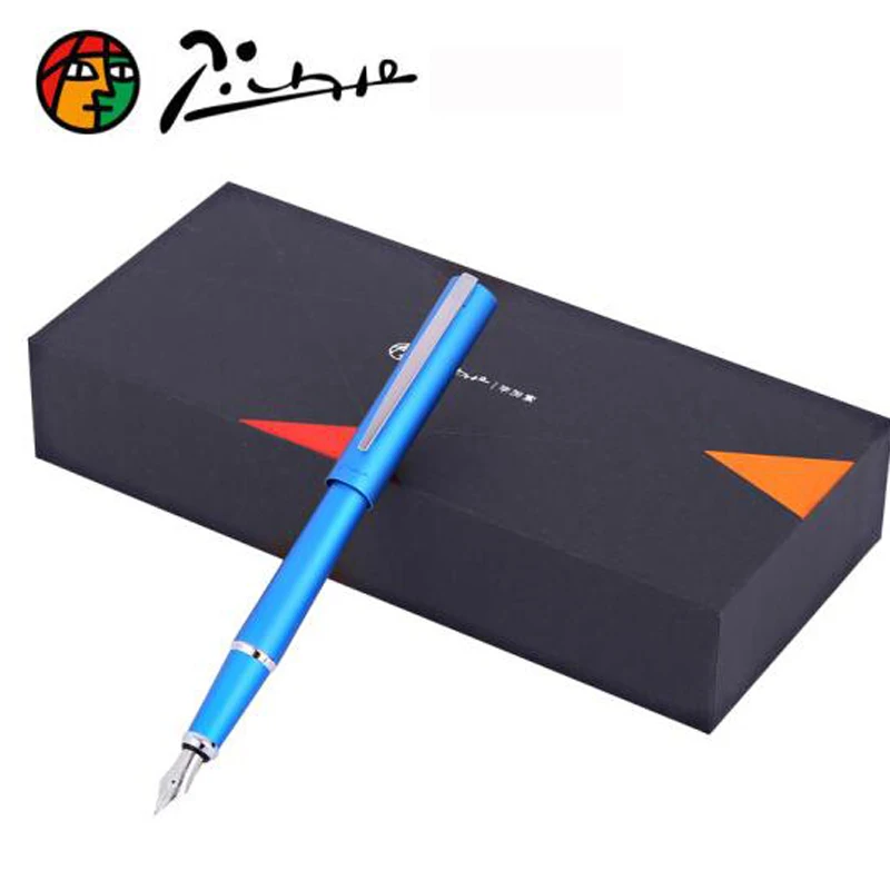 Picasso 962 Business Nebula Blue Pimio Van Der Rohe Metal Fountain Pen Iridium M Nib Office Home School Writing Gift Pen