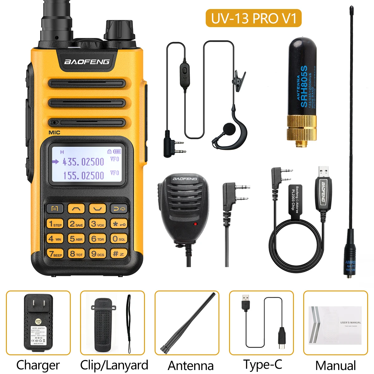 best buy walkie talkie Baofeng UV 13pro 10W 8800mAh Powerful Walkie Talkie with USB Charger Long Range Ham Two Way Radio UV13 PRO Upgrade UV-5R UV-10R long distance walkie talkie Walkie Talkie