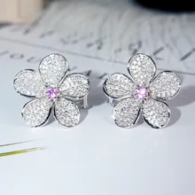 Женские серьги гвоздики из серебра 100% пробы с