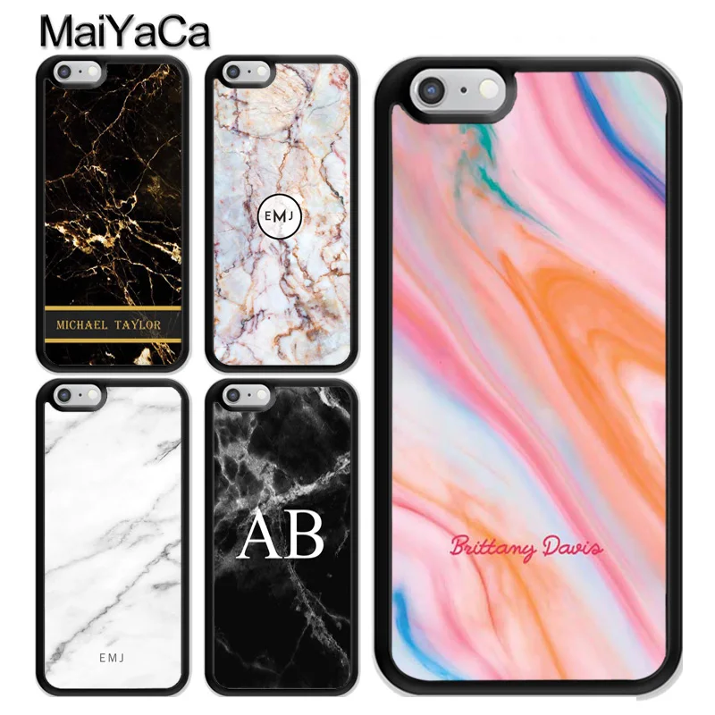 Personalised Marble Initial Name Custom Case For iPhone 13 Pro Max 12