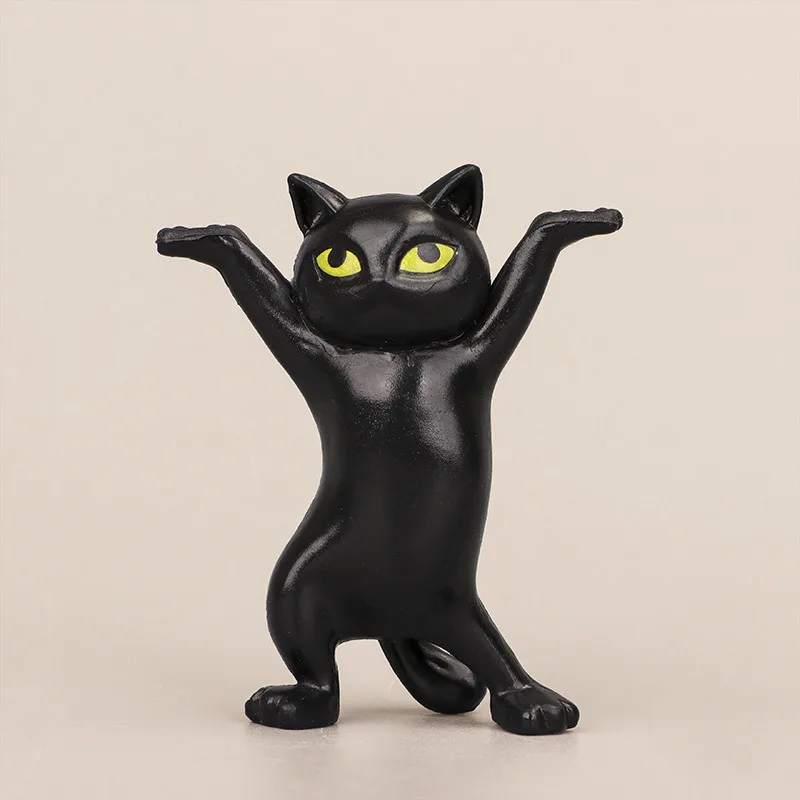 Enchanting Cat Pen Holder Black Cat Cute Funny Cat Desktop Decoration Weightlifting Carrying Children Gift Toys 5.3cm, 1 Piece