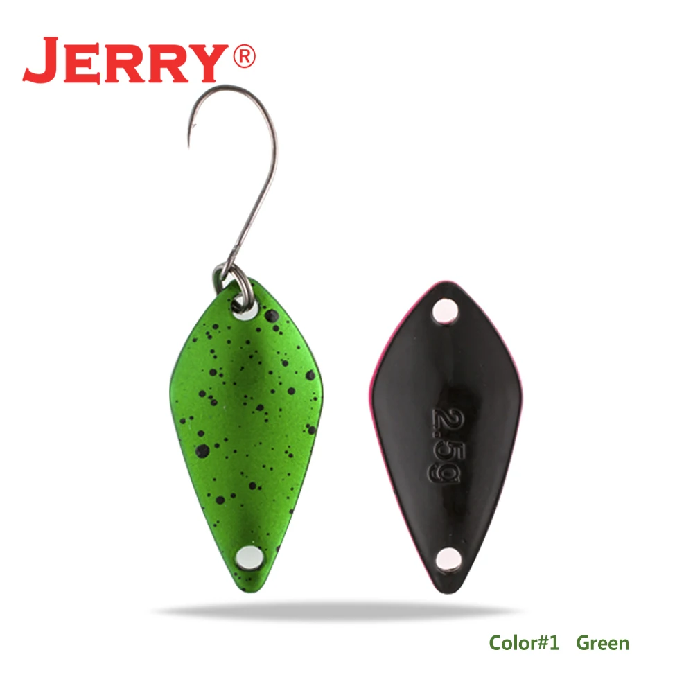 Jerry 2,5 г 3,5 г 5,5 г маленькие микро рыболовные ложки форель Колеблющаяся блесна для рыбалки Спиннер приманка двухсторонний цвет - Цвет: green