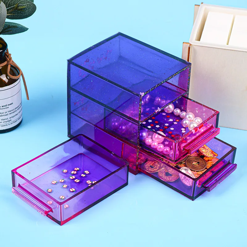 

DIY Drawer Storage Box Epoxy Resin Mold Jewelry Tools Jewelry Accessories Handcraft Moulds for Girls Gift