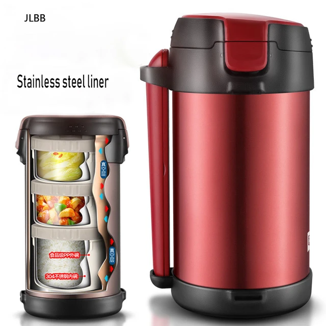 Boîte à repas isotherme en acier inoxydable, 1.8/2,2 l, Thermos isolé pour  aliments chauds, conservation au chaud pendant 12 heures - AliExpress