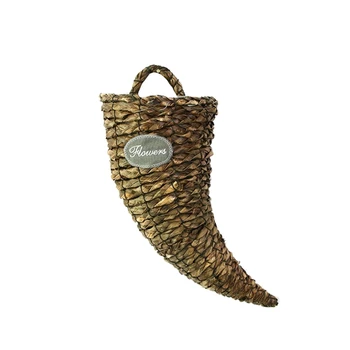 

Straw Rattan Braided Green Plant Basket Wall Hanging Flower Pot Planter Hanging Vase Container Home Garden Wall Decoration