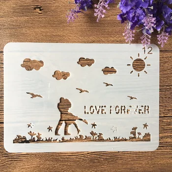 

20x14cm Lover Cloud Bird DIY Layering Stencils Wall Painting Scrapbook Coloring Embossing Album Decorative Card Template