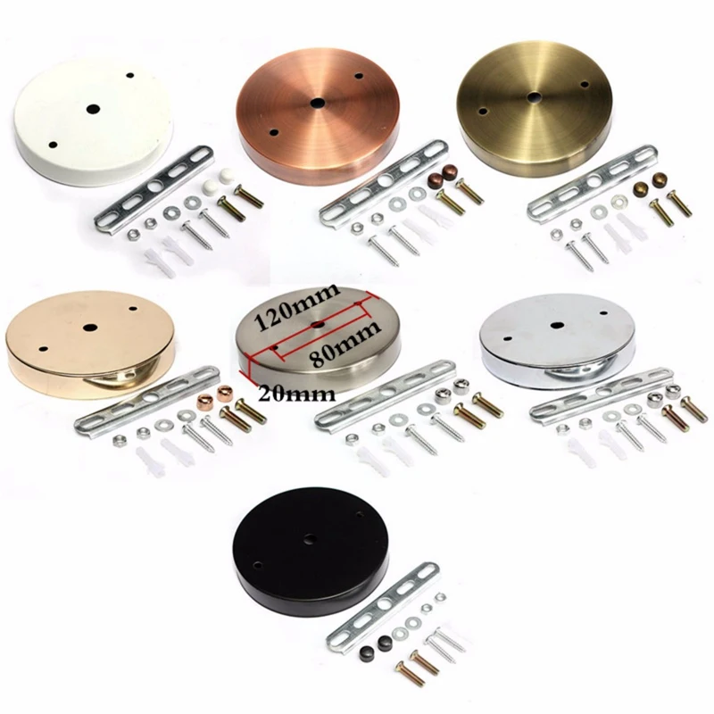 Metallic Iron Socket Lamp Base Holder lamp bulb holder lamp holder lamp base led lamp base 100mm 120mm Ceiling Canopy Wall Sconce Mount LED Base Vintage Pendant Light Lamp Disc