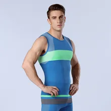 C обрабатывающая цена MA12 стиль контрастного цвета эластичные бесшовные мужские быстросохнущие фитнес спортивные колготки жилет