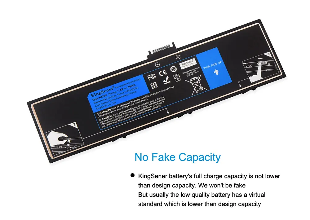 Kingsener Nova Bateria do Portátil Hxfhf para Venue 11 Pro 7130 11 Pro 7139 11 Pro 7310 Hxfhf Vjf0x 7.4v 36wh Livre Anos de Garantia - Imagem 3