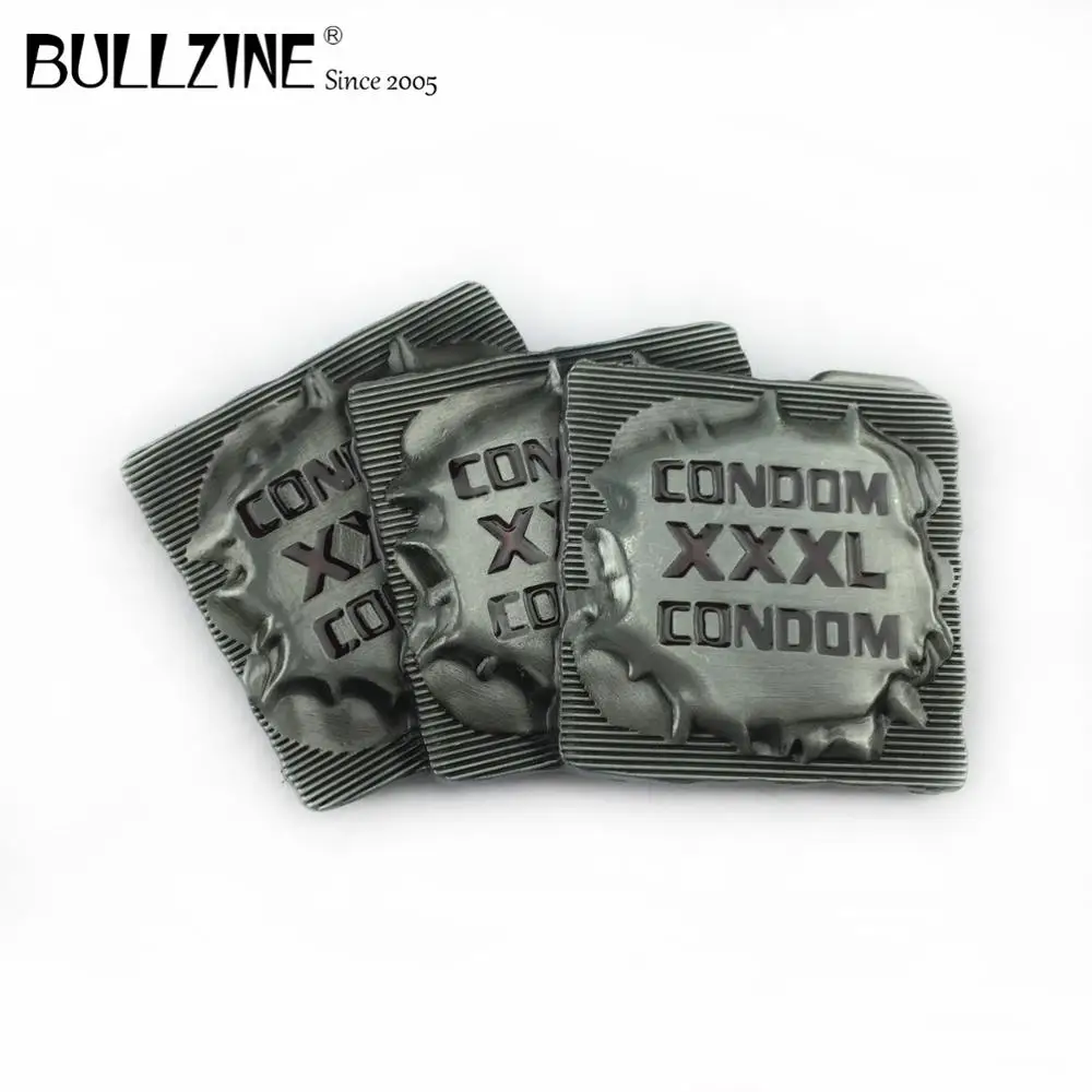 Bullzine Оптовая Продажа цинковый сплав Ретро Забавный презерватив ремень пряжка