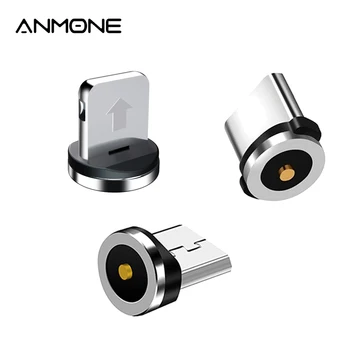 Magnetic Plug 2 Pin Magnetic Charging Cable Adapter Micro USB Type C Magnet Connector Mobile Phone Dust Plugs 1