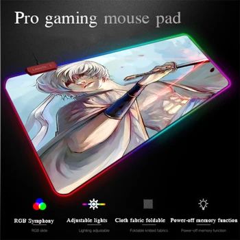

Yuzuoan Programming Mousepad Anime Gintama RGB Gaming Mouse Pad USB LED Color Light Backlight Comfort Control Computer Mat XXL