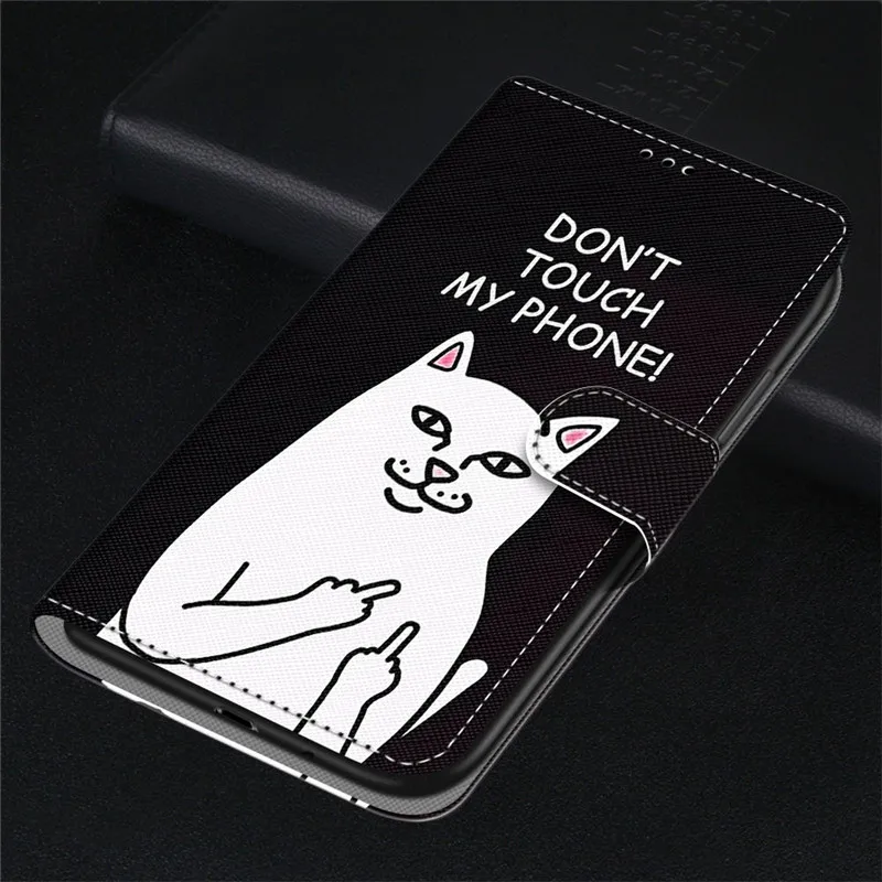 silicone cover with s pen Fashion Funny Painted Flip Cover For Samsung Galaxy A7 A6 A8 A9 2018 A5 2017 A3 2016 A9s Card Slot Wallet Leather Phone Case kawaii phone case samsung