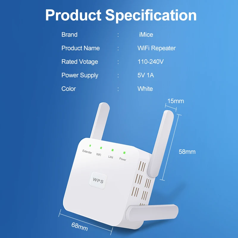 TIANJIE 300Mbps Wireless 2.4G 5G WiFi Repeater Extender 1200Mbps Wi-Fi Amplifier Booster Repetidor Reapeter Access Point