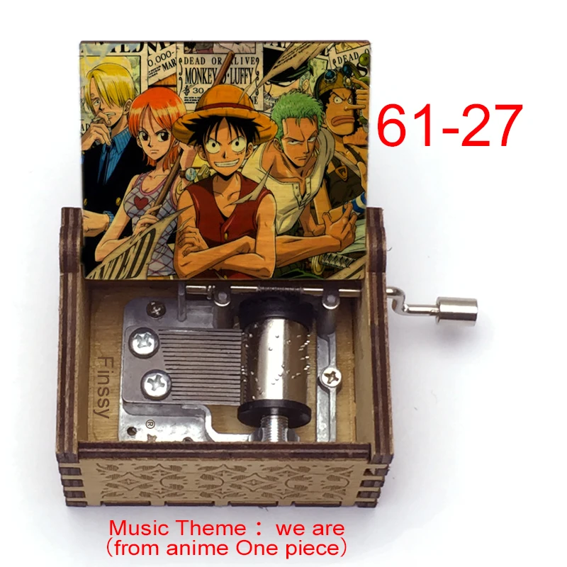 Wooden Hand Ed Music Box One Piece Luffy Trafalgar Law Ace Print We Are Music Theme Home Crafts Ornaments Decor Gift Key Chains Aliexpress
