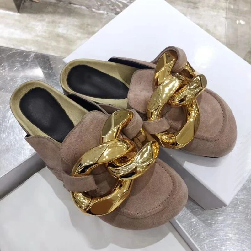 round toe flat mules