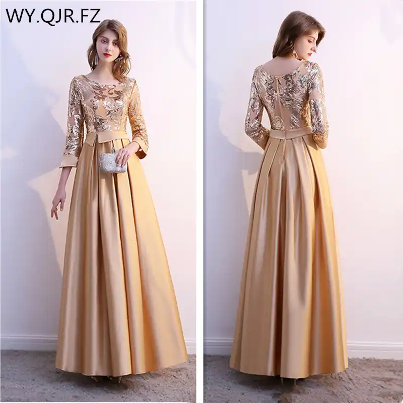 vestido de cetim dourado