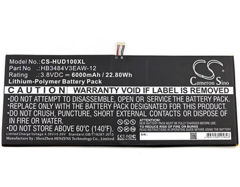 

Cameron Sino Battery for Huawei dtab d-01H Mediapad M2 10.1 LTE M2-A04L Replacement HB3484V3EAW-12 6000mAh