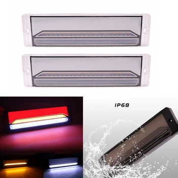 

Car LED Trailer Truck Brake Light 12-24V Sequential Flowing Signal Lamp Waterproof Neon Halo Ring Tail & Brake Stop Turn Light