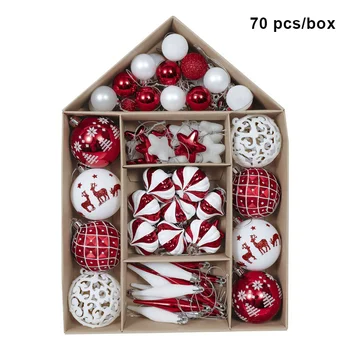 

70-Pack Shatterproof Christmas Ball Ornaments Set Decorative Pendants Reusable Hand-held Gift for Xmas Tree HG99
