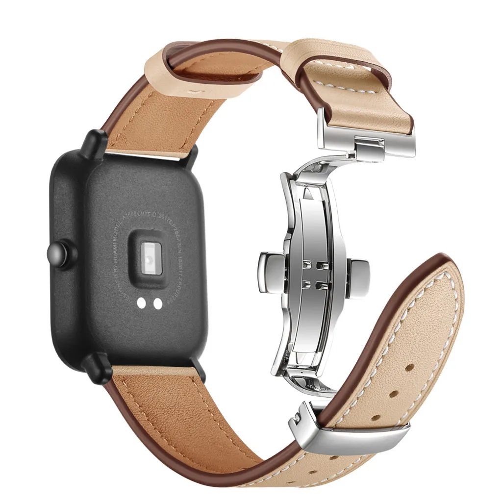 Для Huami Amazfit Bip быстросъемный мягкий кожаный ремешок премиум класса Сменный ремешок Смарт-часы браслет долговечные аксессуары#729