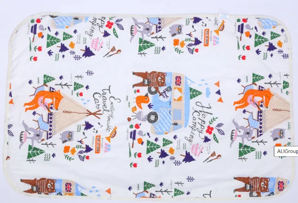 Fox and bird Ребенок с ватными тампонами из искусственного меха, для малышей, 3 слоя Водонепроницаемый матрасик для пеленания ребенка негабаритных 75X120 детский матрас складной детский матрас кровата - Цвет: Fox and bird