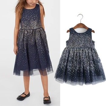 

2020 New Girls Dresses Summer Gradient Sequined Sleeveless Princess Dress Mesh Kids Dresses for Girls Birthday Children Clothing