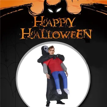

1pcs Inflatable Costume Grim Reaper Carrying Human Funny Cosplay For Man Women Halloween Costume Party Supplies Inflatable Prop