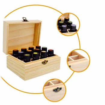 

12 Holes 15ml Bottles Essential Oils Wooden Box Natural Pine Wood Without Paint Jewerly Box Storage Container Jewerly Box