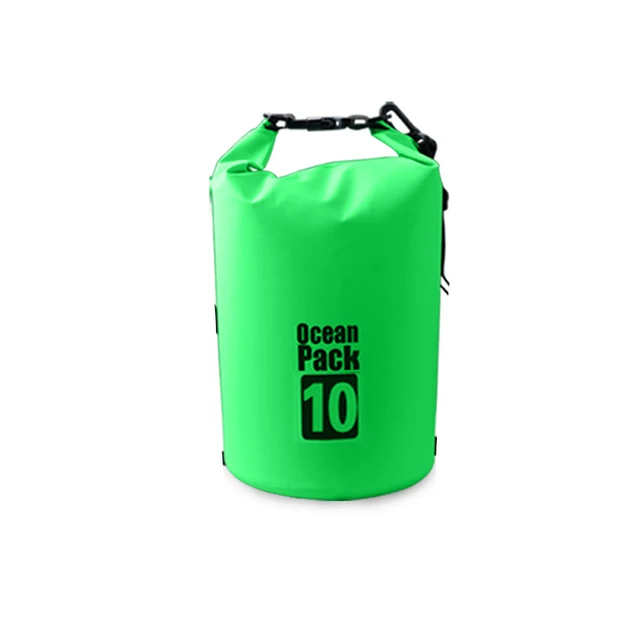 PVC Waterproof Bag 5L 10L 20L Outdoor Swimming Bag Diving Compression Storage  Dry Bag For Man Women Kayaking Backpack Green 10L