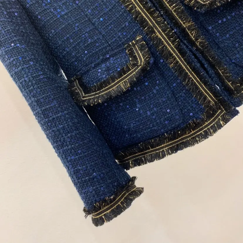 2019FW Осенняя Повседневная Женская твидовая куртка пальто+ шорты брюки женские модные OL брюки костюмы комплекты из 2 предметов ddxgz2v 10,03