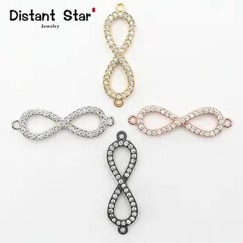 

Diy Craft Copper 8 Bracelet Necklace Earrings Connector Charm Jewelry Connector Micro Pave CZ Connector Finding Hole Gift